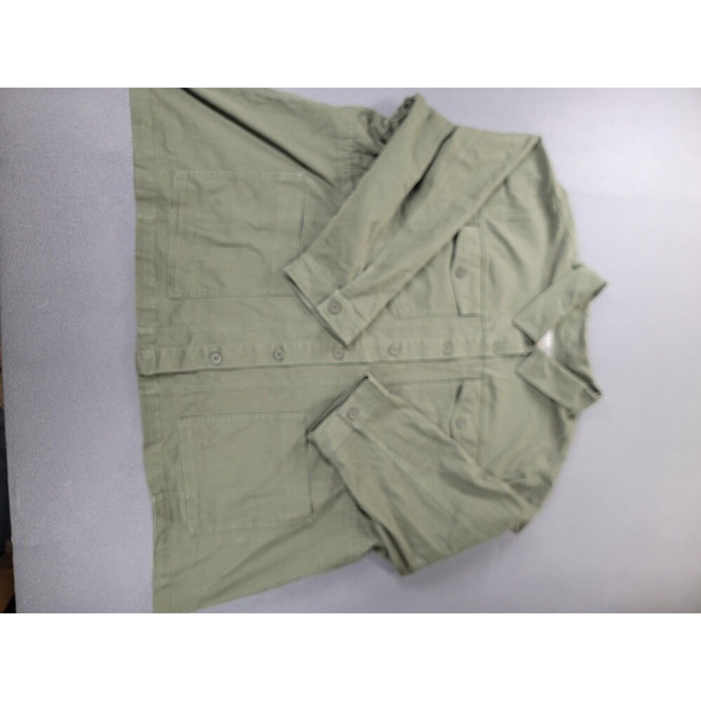 Torrid Jacket Womens 6 Olive Green Utility‎ Chore Shacket Button Front Pockets